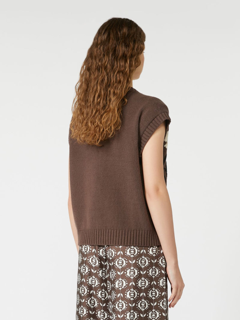 Gilet intarsiato in misto cotone WEEKEND MAXMARA