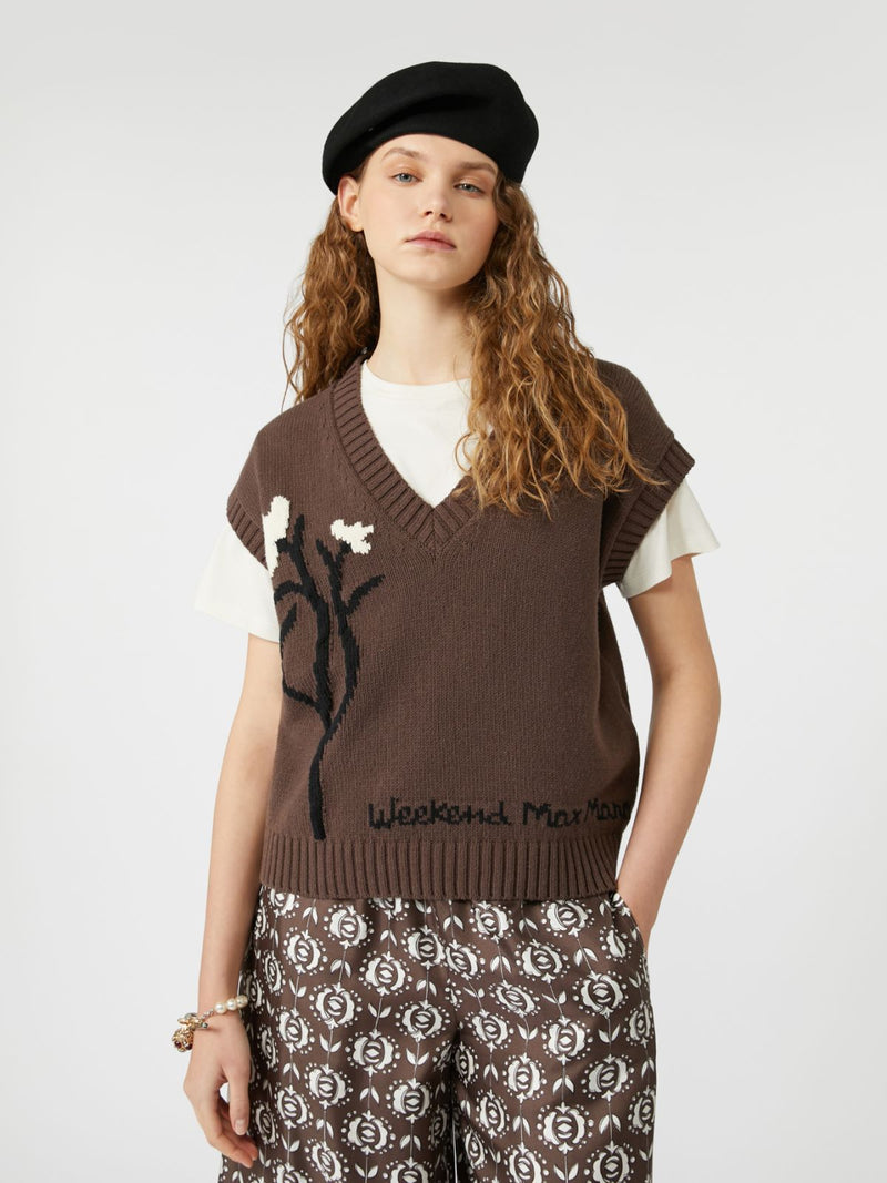 Gilet intarsiato in misto cotone WEEKEND MAXMARA