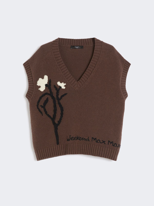 Gilet intarsiato in misto cotone WEEKEND MAXMARA