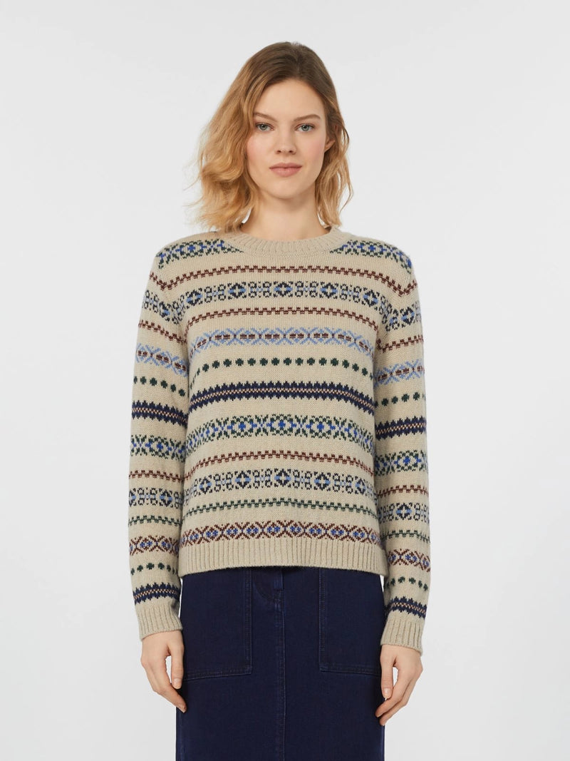 Maglia in jacquard di alpaca e lana - ECRU WEEKEND MAXMARA