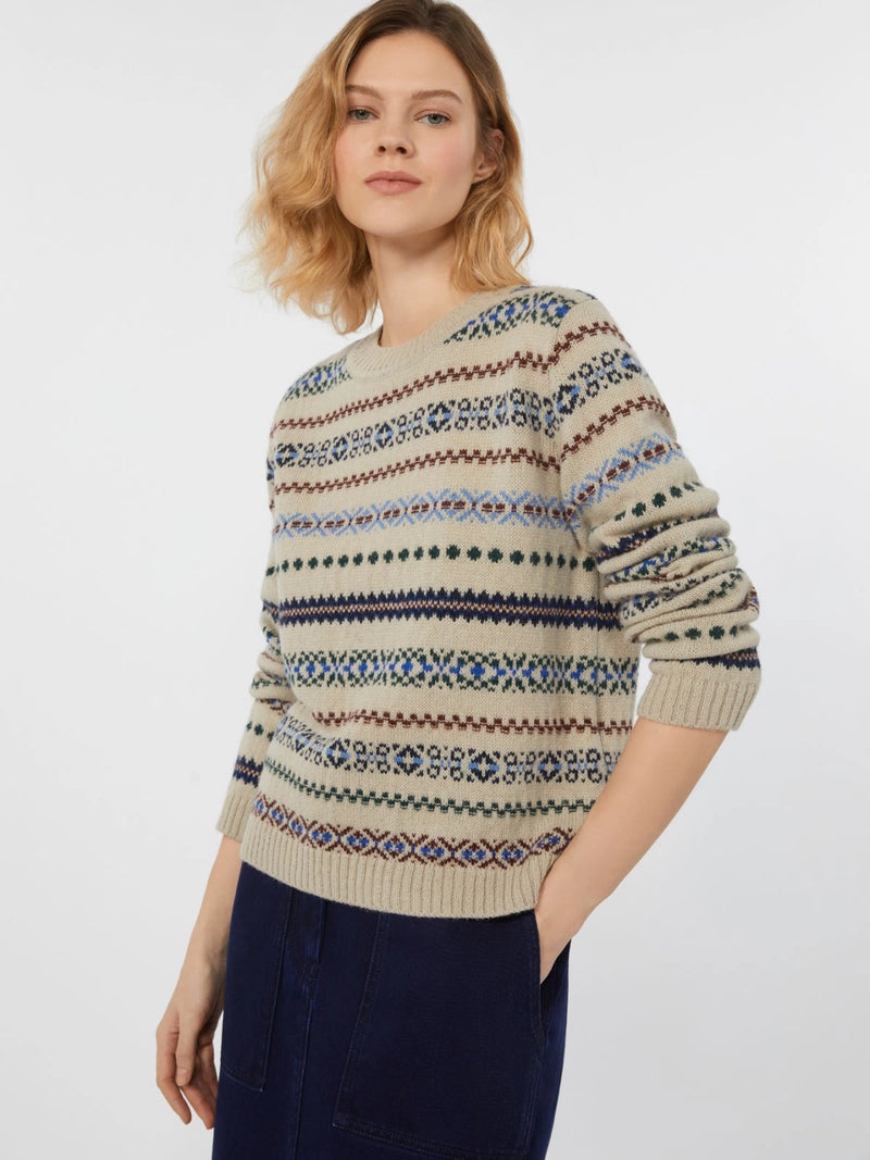 Maglia in jacquard di alpaca e lana - ECRU WEEKEND MAXMARA