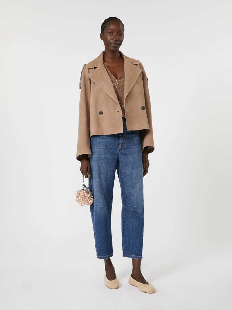 Trench corto in suede WEEKEND MAXMARA