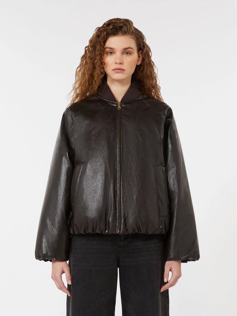 Bomber crop in jersey spalmato - CIOCCOLATO WEEKEND MAXMARA