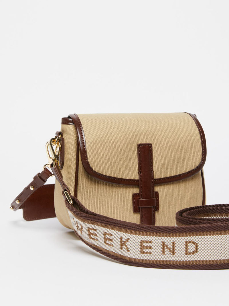 Borsa a tracolla in canvas e pelle WEEKEND MAXMARA