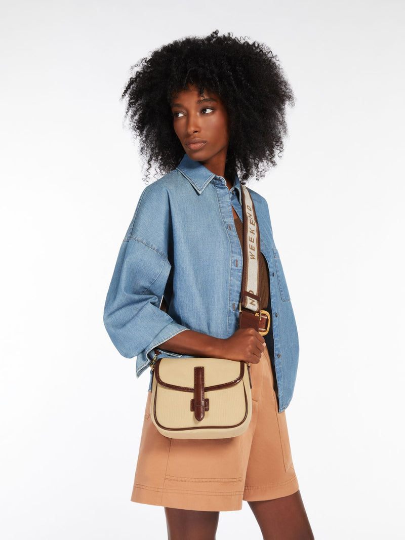 Borsa a tracolla in canvas e pelle WEEKEND MAXMARA
