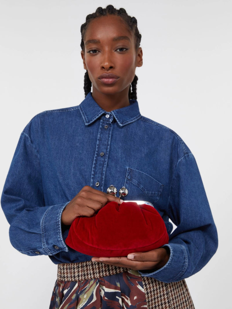 Small cotton velvet Pasticcino Bag - ROSSO WEEKEND MAXMARA