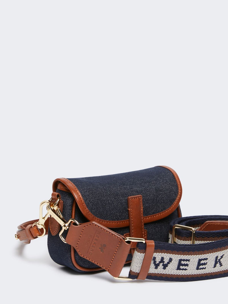 Borsa a tracolla piccola in denim e pelle WEEKEND MAXMARA