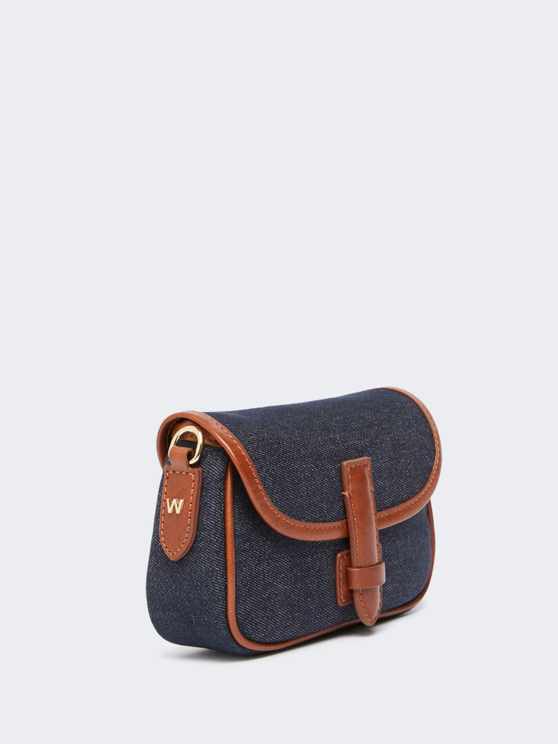 Borsa a tracolla piccola in denim e pelle WEEKEND MAXMARA