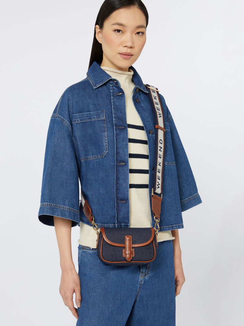 Borsa a tracolla piccola in denim e pelle WEEKEND MAXMARA