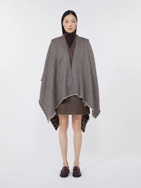 Mantella in lana double face - MARRONE SCURO WEEKEND MAXMARA