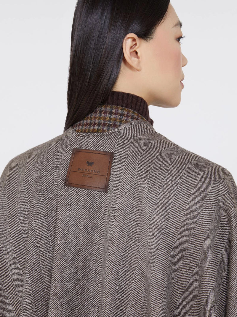 Mantella in lana double face - MARRONE SCURO WEEKEND MAXMARA