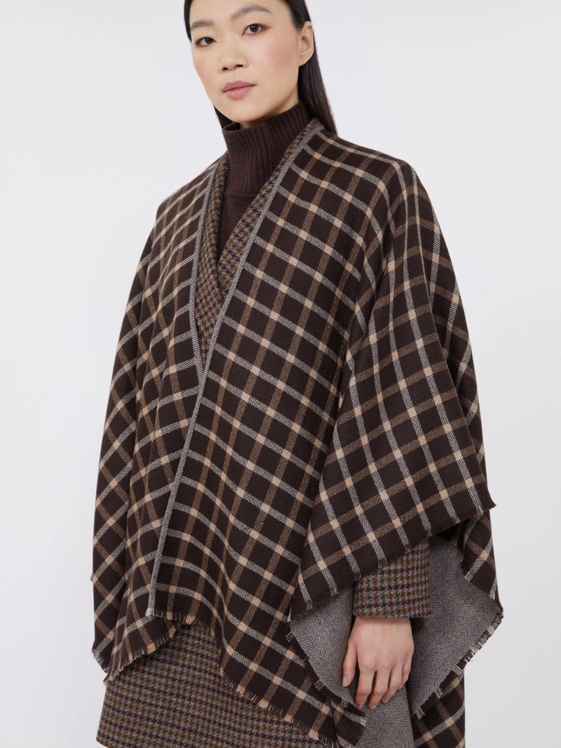 Mantella in lana double face - MARRONE SCURO WEEKEND MAXMARA