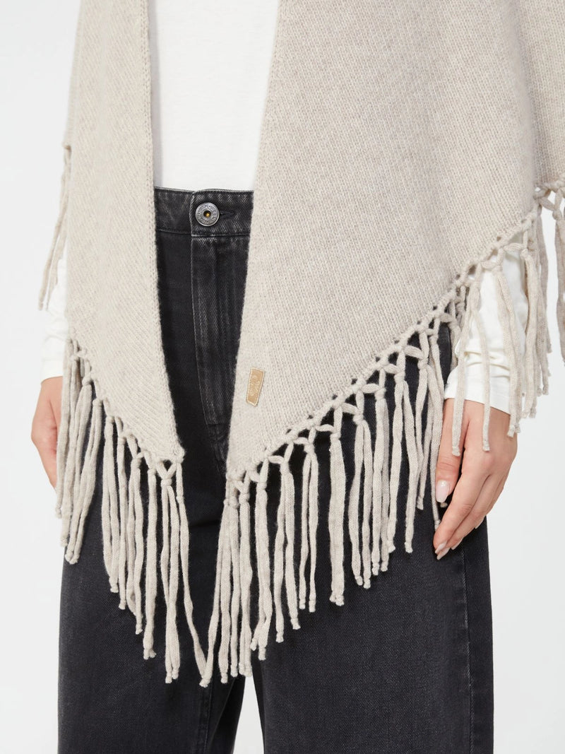 Scialle in lana con frange - BEIGE WEEKEND MAXMARA