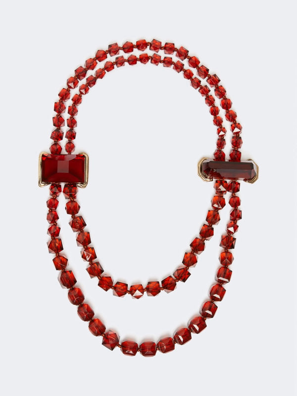 Collana in resina con pietre - MARRONE WEEKEND MAXMARA
