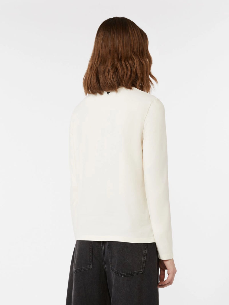 Fitted stretch jersey T-shirt - ECRU WEEKEND MAXMARA