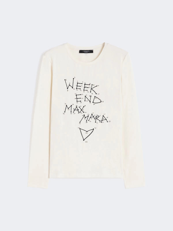 Fitted stretch jersey T-shirt - ECRU WEEKEND MAXMARA