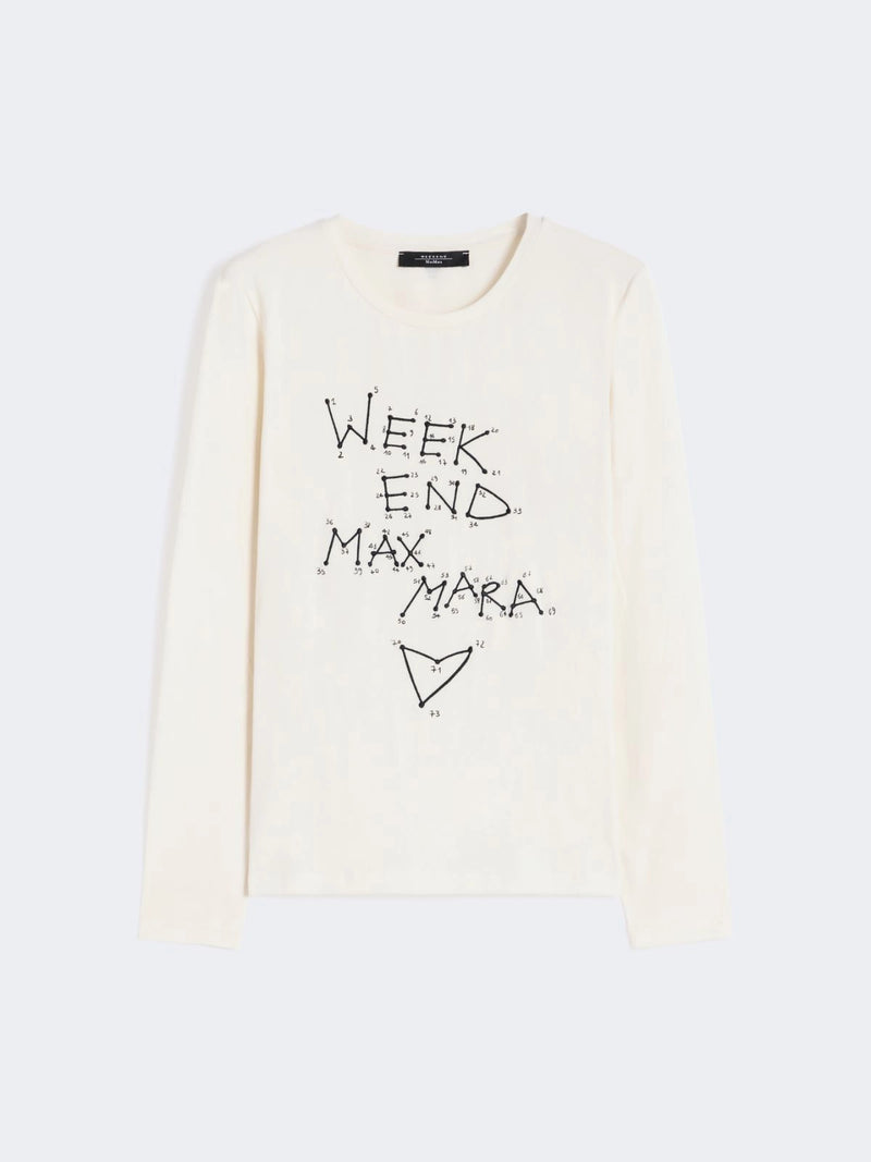 Fitted stretch jersey T-shirt - ECRU WEEKEND MAXMARA