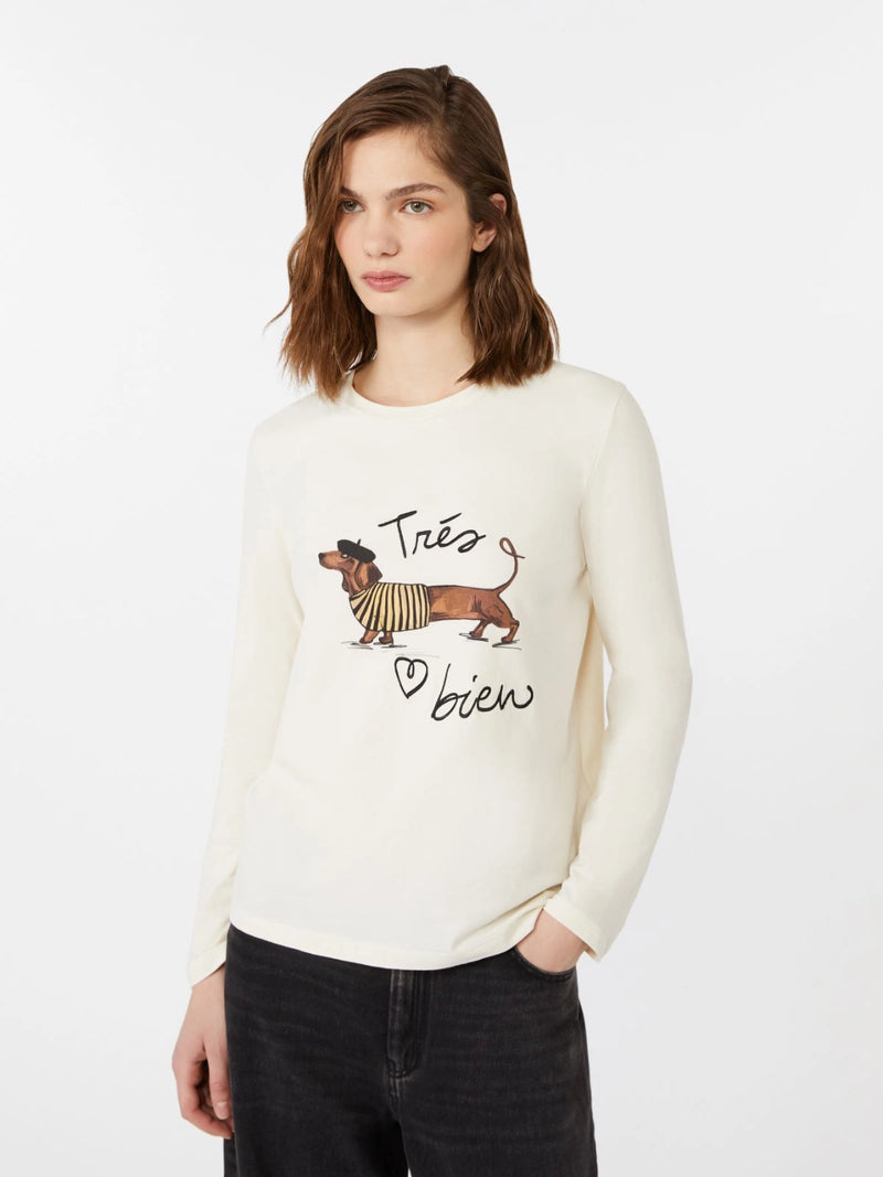 T-shirt aderente in jersey stretch - ECRU WEEKEND MAXMARA