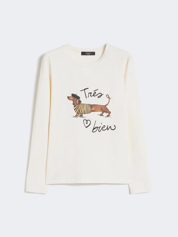 T-shirt aderente in jersey stretch - ECRU WEEKEND MAXMARA