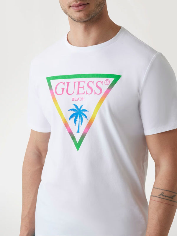 T-shirt logo triangolo GUESS