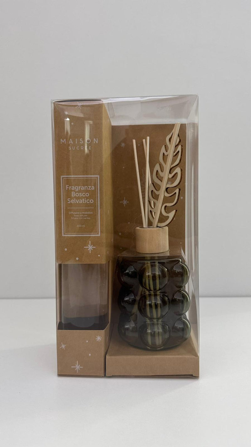 Bollicine Bosco Selvatico - Diffusore d'Ambiente con Bastoncini 200ml | Maison Sucrée