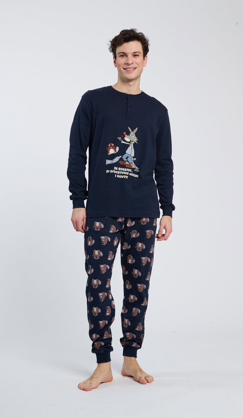 Pigiama Serafino Uomo Sorridi HAPPY PEOPLE
